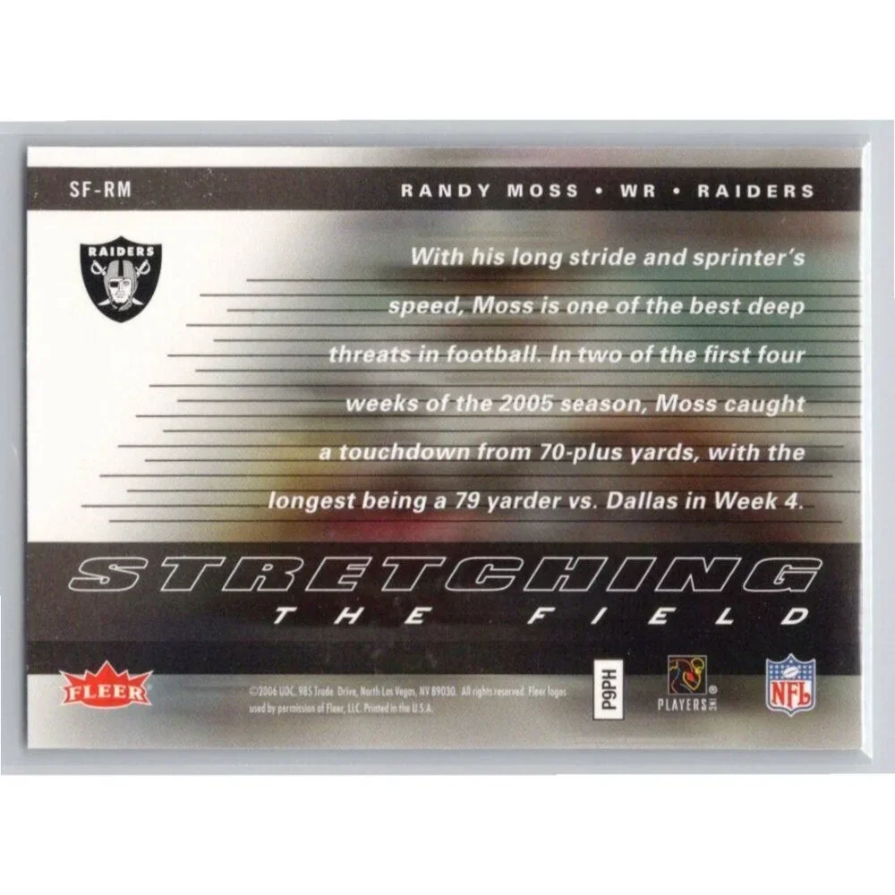 2006 Fleer #SF-RM Randy Moss Stretching the Field Oakland Raiders